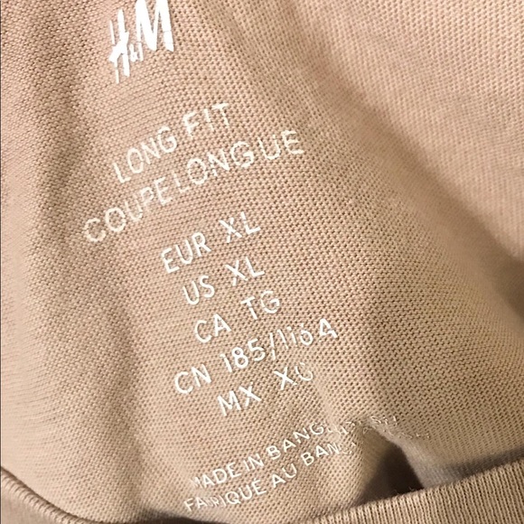 H&M Casual Longsleeve Tan Tee 100% Cotton Size XL - Picture 4 of 5